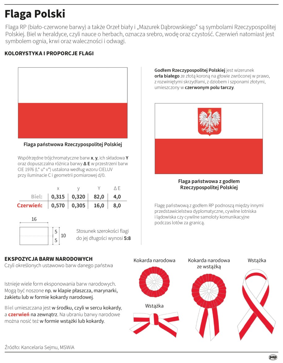 Flaga Polski /Mateusz Krymski /PAP