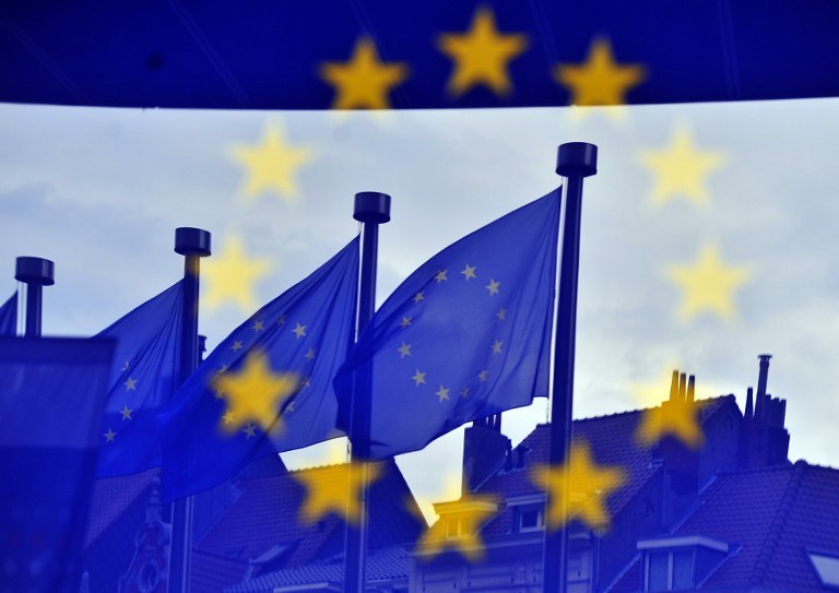 Flagi Unii Europejskiej; zdj. ilustracyjne /GEORGES GOBET / AFP /AFP