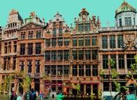 Flamandzka sztuka: kamienice przy rynku w Brukseli /Encyklopedia Internautica