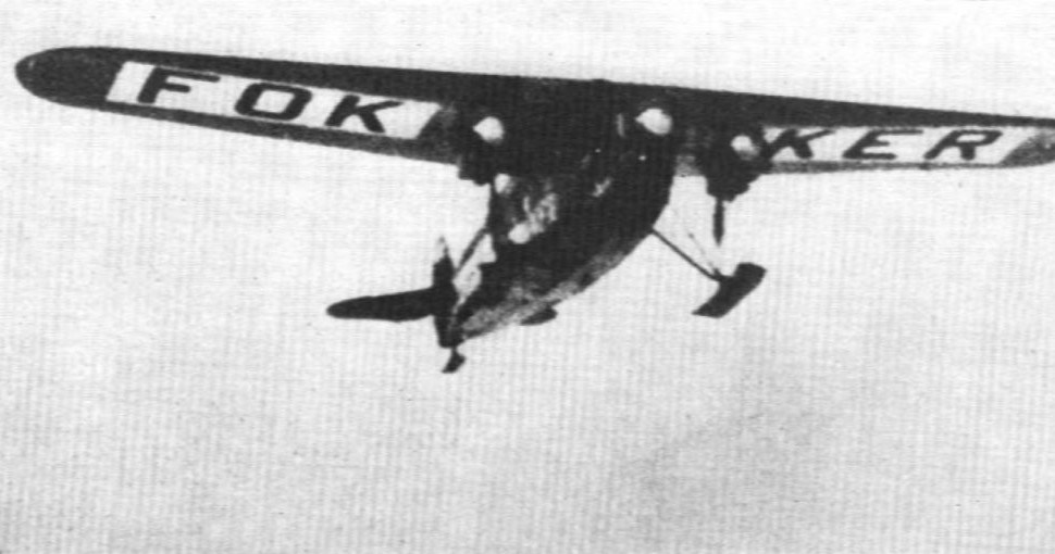 Fokker F.VII - samlot, którym Byrd Bennett przelecieli nad biegunem północnym /U.S. Navy /domena publiczna