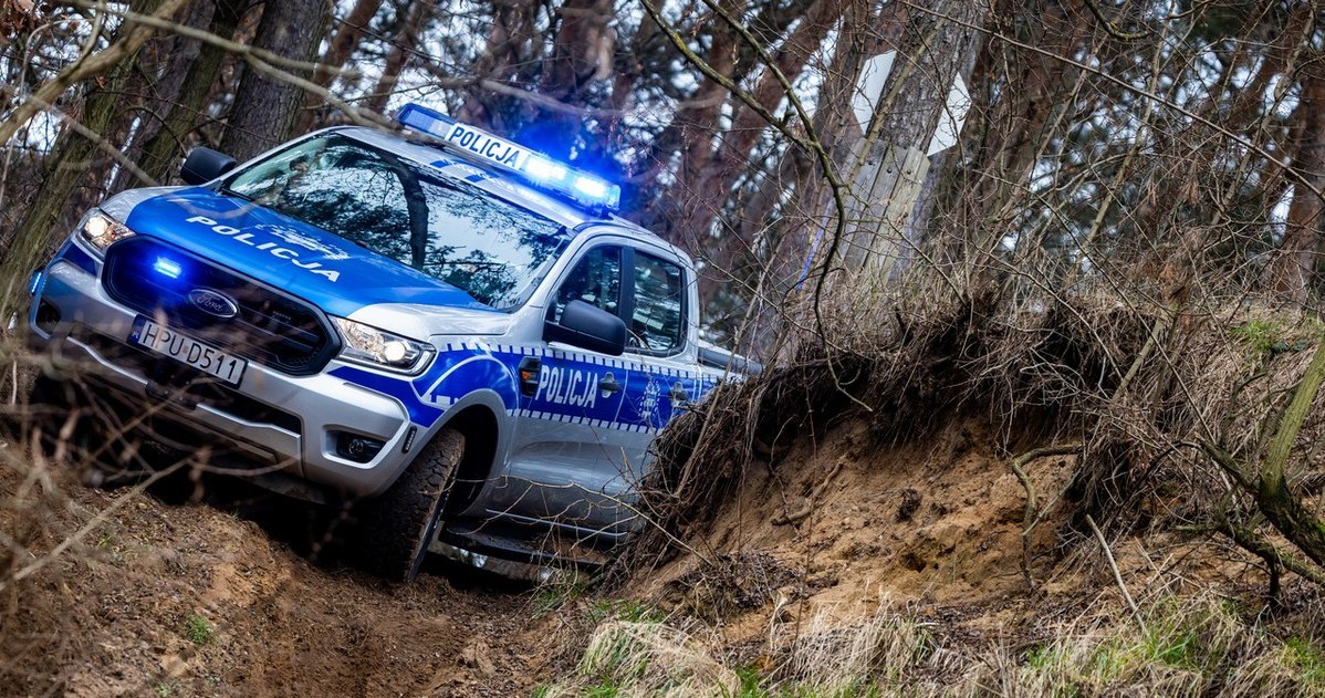 Ford Ranger posiada terenowe opony, napęd na 4 koła i reduktor /Policja