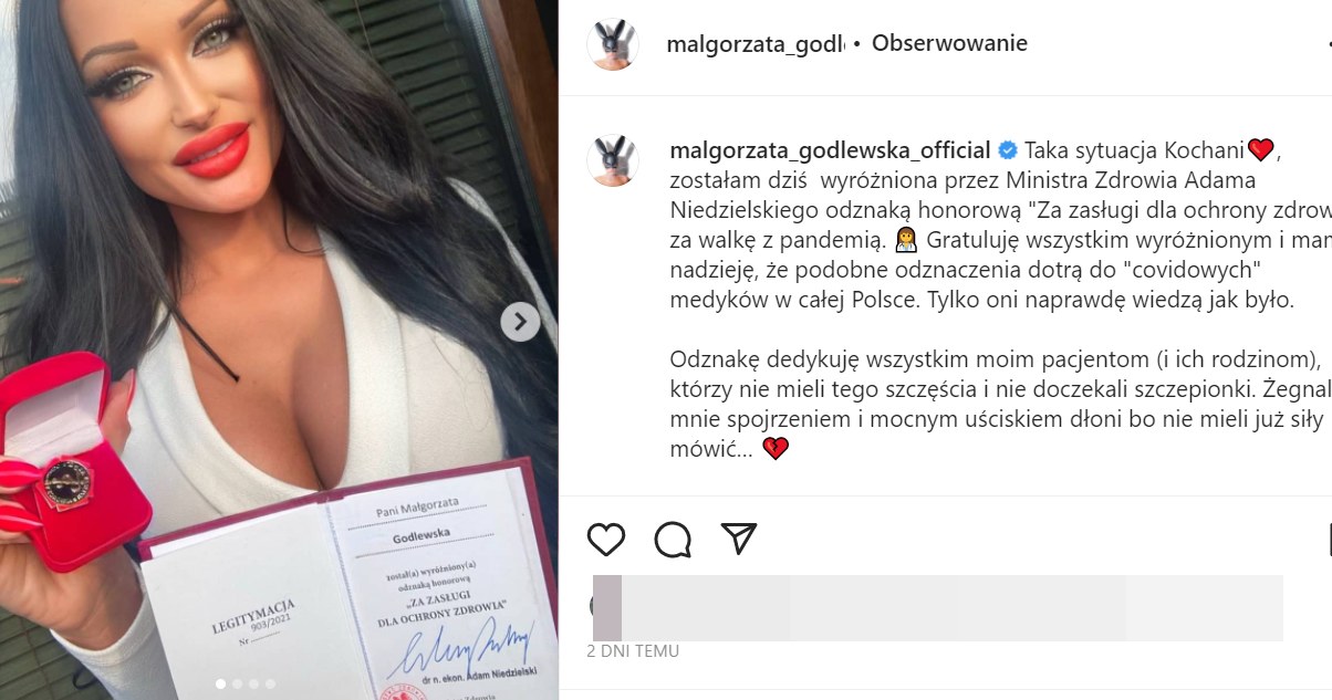 Fot.: https://www.instagram.com/malgorzata_godlewska_official/ /malgorzata_godlewska_official /Instagram