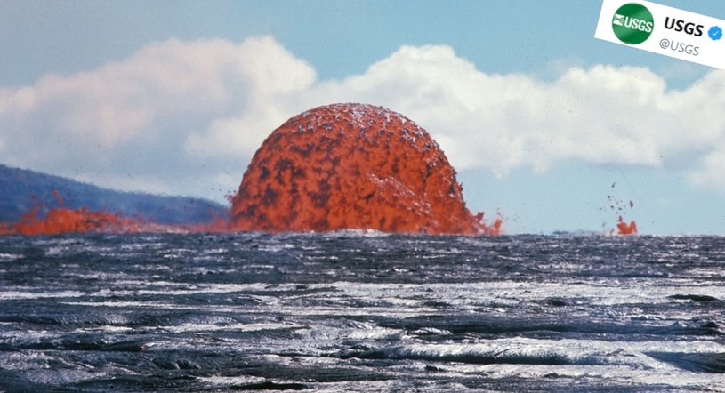 Fotografia erupcji wulkanu Kilauea z 1969 roku / fot: J.B. Judd /Twitter