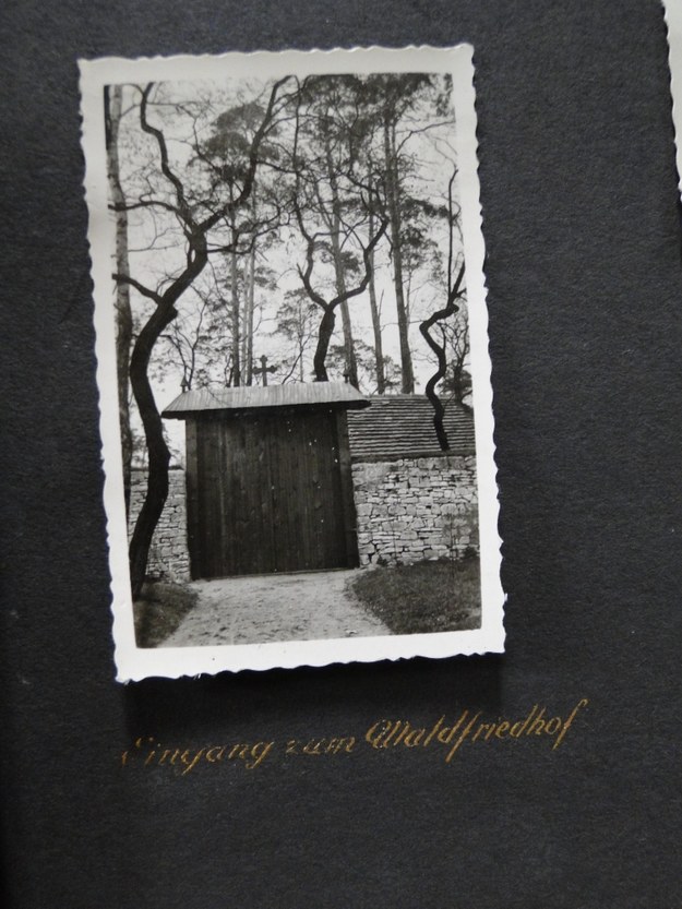 Fotokopia zdjęcia leśnego cmentarza ewangelickiego w Świerklańcu z albumu wydanego na 50 urodziny Guidotta Henckel von Donnersmarcka ze zbiorów prywatnych Zbigniewa Banasia /Materiał udostępniony /RMF24