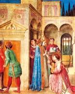Fra Angelico, Papież Sykstus II wręcza św. Wawrzyńcowi kościelne skarby dla ubogich, fresk, Wat /Encyklopedia Internautica