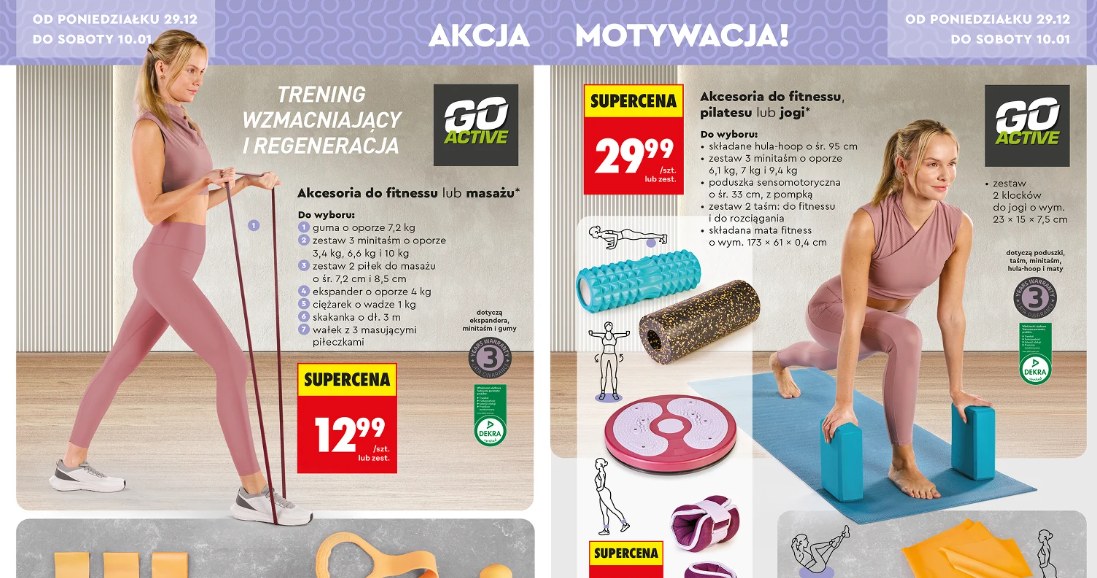 Fragment gazetki Biedronki – akcesoria do ćwiczeń i masażu w cenach od 12,99 zł /Biedronka /INTERIA.PL