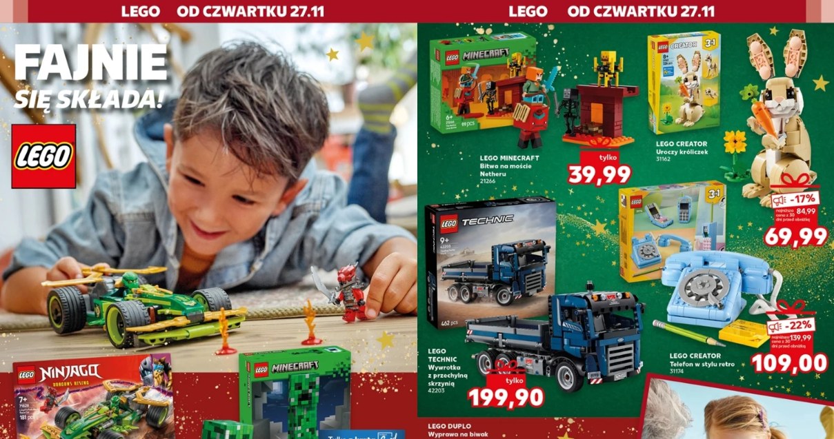 Fragment gazetki Kaufland – od 27 listopada rusza promocja na zestawy LEGO /Kaufland /INTERIA.PL