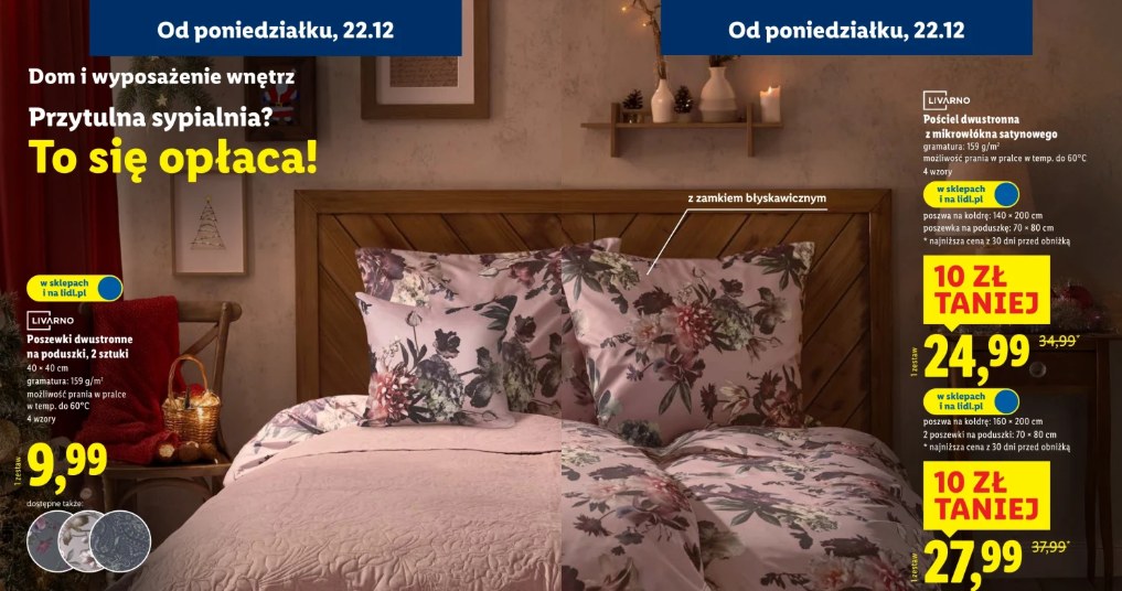 Fragment gazetki Lidla – promocja na pościele /Lidl /INTERIA.PL