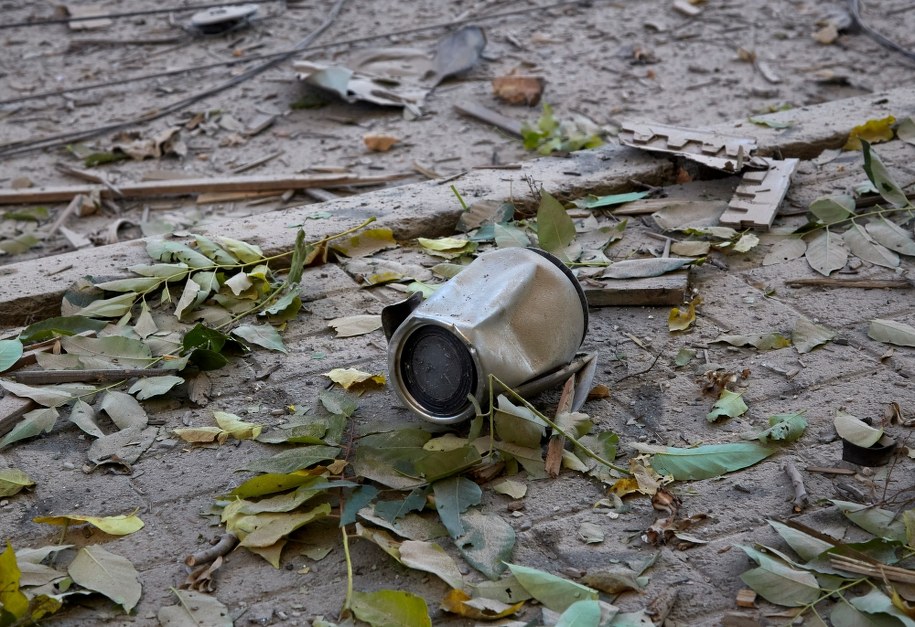Fragment irańskiego dronu użytego do ostrzału Kijowa /VADYM SARAKHAN /PAP/EPA