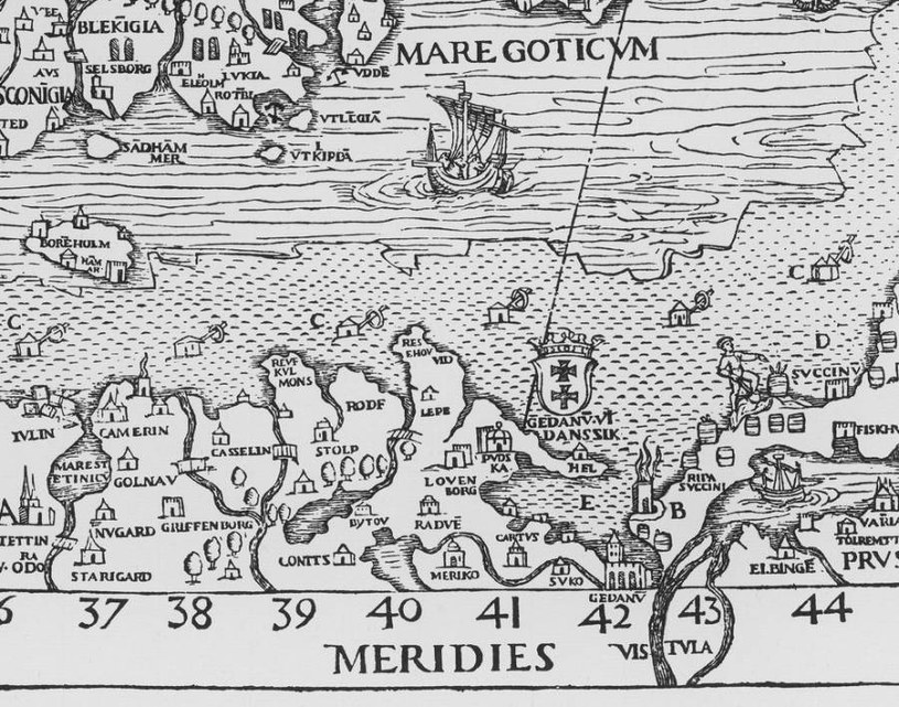 Fragment mapy z 1539 r. Carta Marina została opracowana szwedzkiego duchownego Olausa Magnusa /Wikimedia