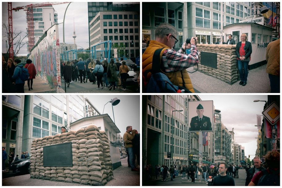 Fragment Muru Berlińskiego oraz historyczny punkt kontrolny Check Point Charlie /Aneta Łuczkowska /RMF FM