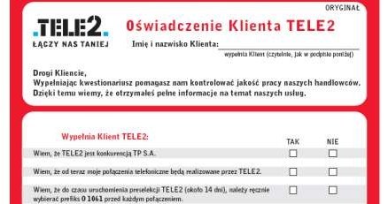 Fragment oficjalnego oświadczenia, jakie podpisują klienci Tele2 /INTERIA.PL