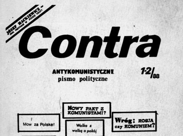 Fragment okładki pierwszego numeru pisma "Contra" / źródło: Encyklopedia Solidarności /INTERIA.PL