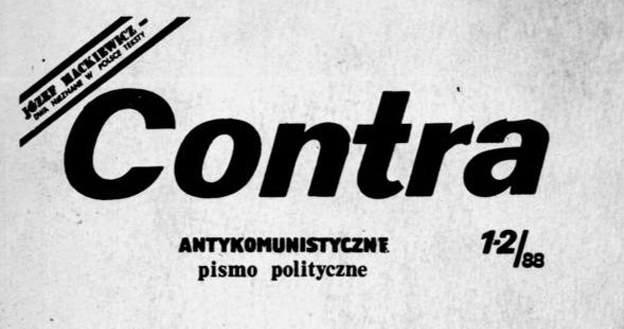 Fragment okładki pierwszego numeru pisma "Contra" / źródło: Encyklopedia Solidarności /INTERIA.PL