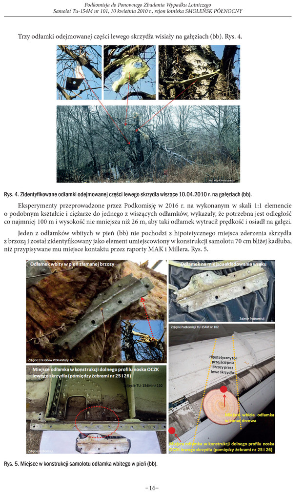 Fragment opublikowanego raportu ws. przyczyn katastrofy smoleńskiej. /RMF FM