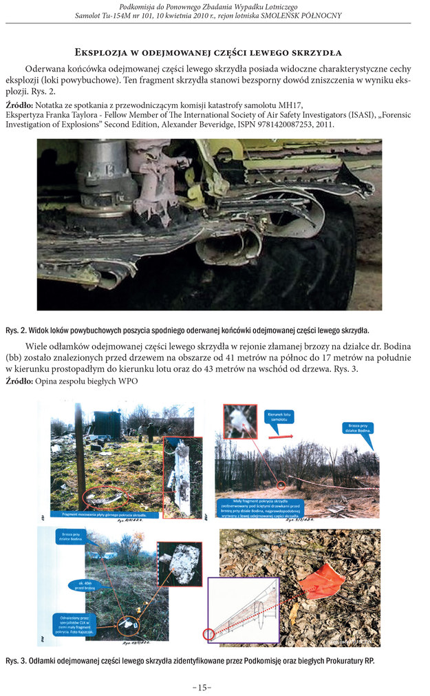 Fragment opublikowanego raportu ws. przyczyn katastrofy smoleńskiej. /RMF FM