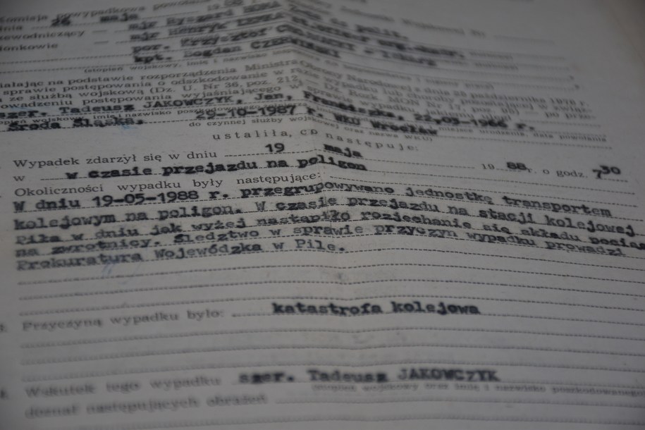 Fragment protokołu powypadkowego /