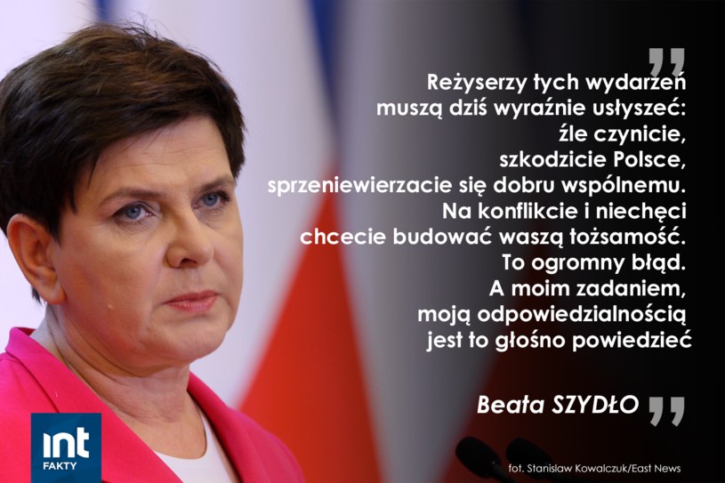 Fragment wystąpienia premier Beaty Szydło /INTERIA.PL