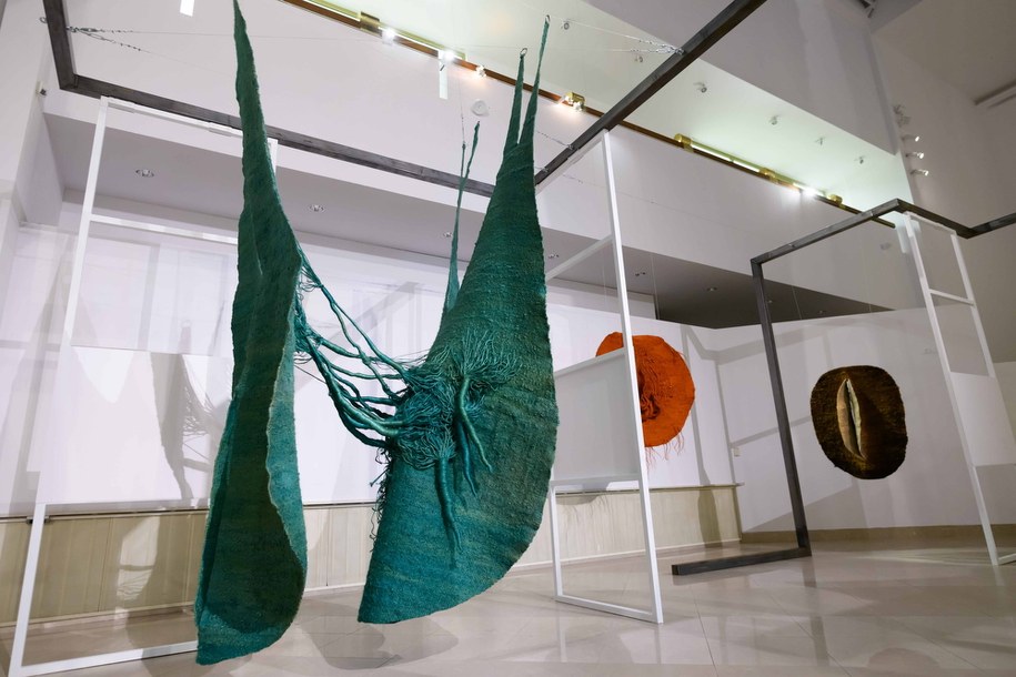 Fragment wystawy Magdaleny Abakanowicz pt. „Jesteśmy strukturami włóknistymi” /	Jakub Kaczmarczyk   /PAP