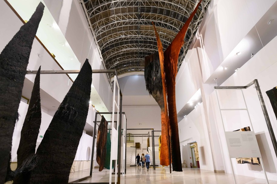 Fragment wystawy Magdaleny Abakanowicz pt. „Jesteśmy strukturami włóknistymi” /	Jakub Kaczmarczyk   /PAP