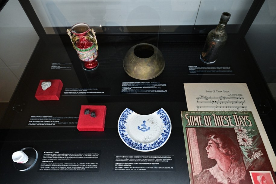 Fragment wystawy „W cieniu gigantów: Titanic, Britannic, Olympic” /Maciej Kulczyński /PAP