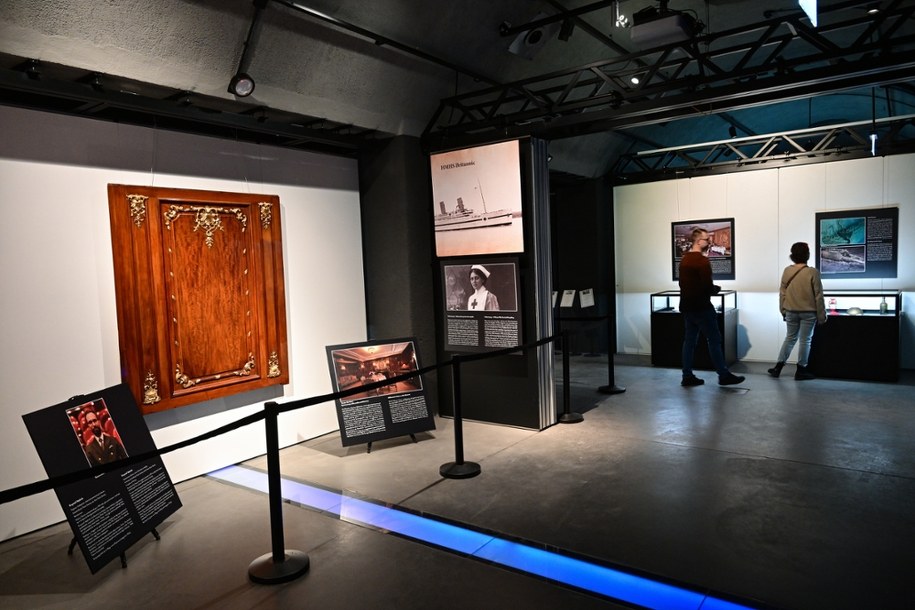Fragment wystawy „W cieniu gigantów: Titanic, Britannic, Olympic” /Maciej Kulczyński /PAP