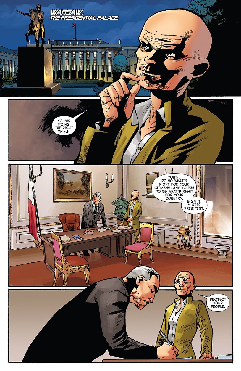 Fragment X-Men Red #5, którego akcja dzieje w Pałacu Prezydenckim /Marvel Comics /materiały prasowe