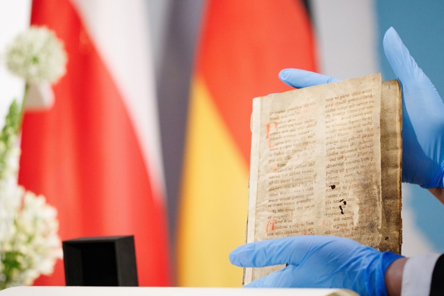 Fragmentu rękopisu „Gaude Mater Polonia” /Clemens Bilan /PAP/EPA
