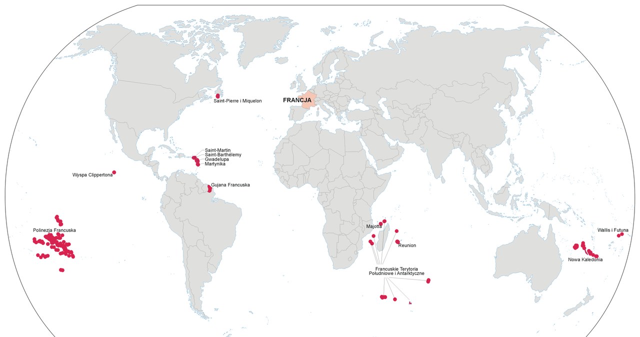 Francja i terytoria zamorskie. /Autorstwa I, Aotearoa, CC BY-SA 3.0 /Wikipedia