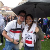 Francuscy kibice oglądali mecz Francja-Szwecja na telebimie, ustawionym przy Wieży Eiffla