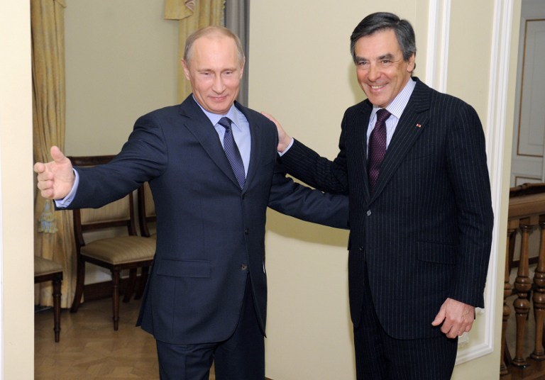 Francois Fillon i Władimir Putin /AFP