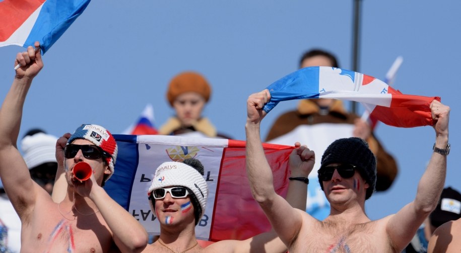 Francuscy kibice wspierają swoich alpejczyków /VASSIL DONEV /PAP/EPA