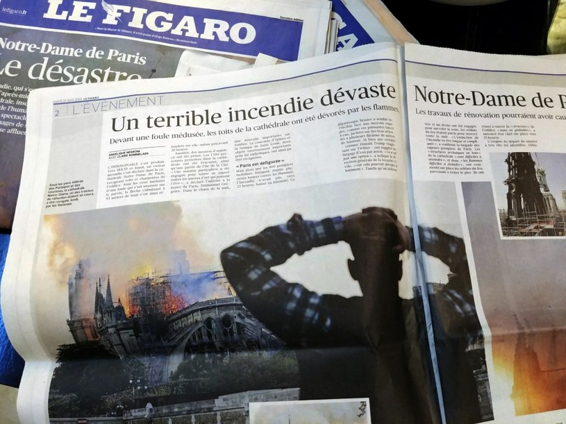 Francuska prasa cały czas żyje tematem zniszczonej katedry Notre Dame /Ewelina  Karpińska-Morek /INTERIA.PL