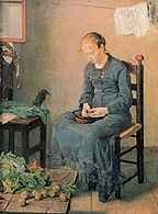 Fritz von Uhde, Dziewczyna obierająca ziemniaki, ok. 1885 /Encyklopedia Internautica