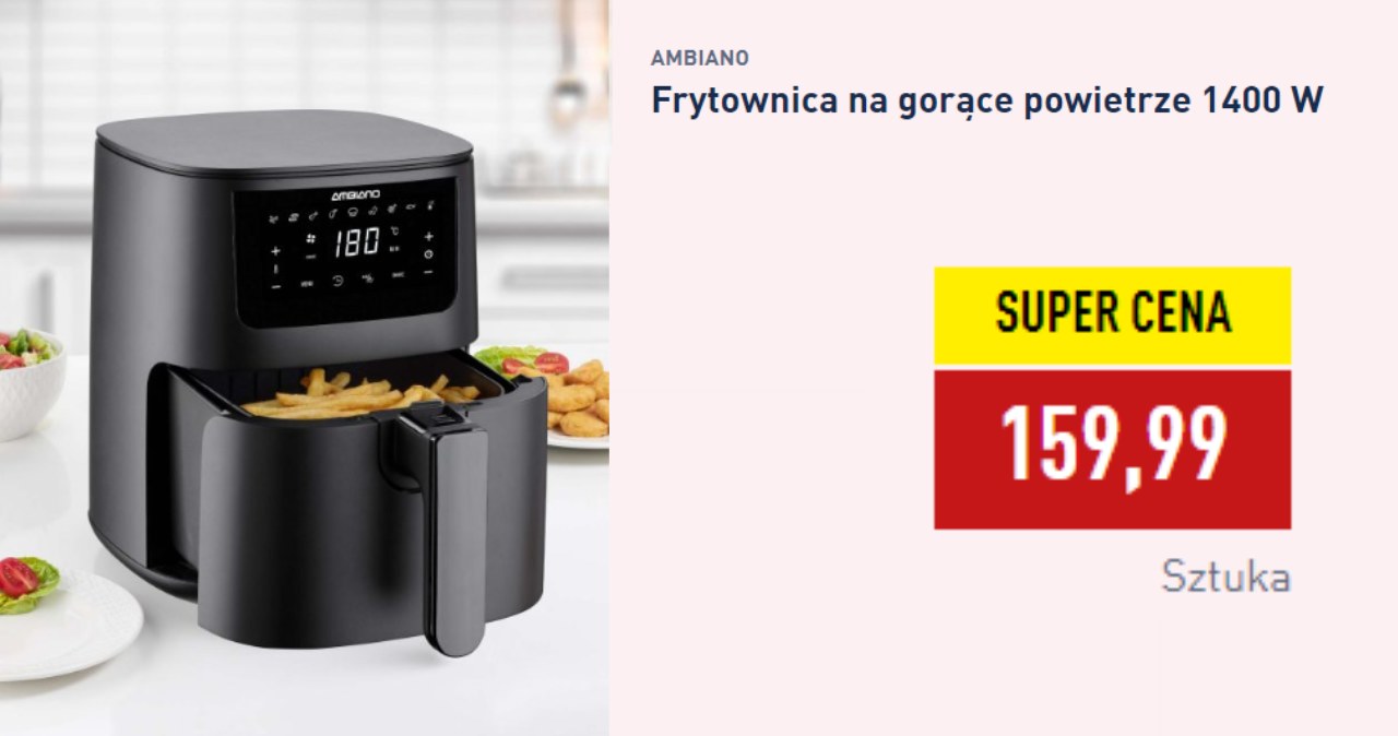 Frytkownica na gorące powietrze 1400 W marki Ambiano za 159,99 zł w Aldi /Aldi.pl /INTERIA.PL