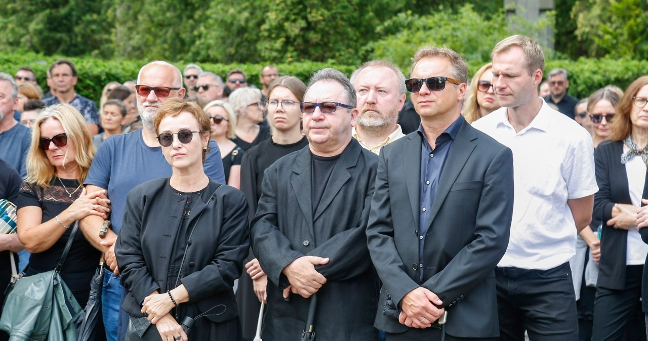 Gabriela Muskała, Zbigniew Zamachowski i Maciej Stuhr na pogrzebie Joanny Kołaczkowskiej /AKPA