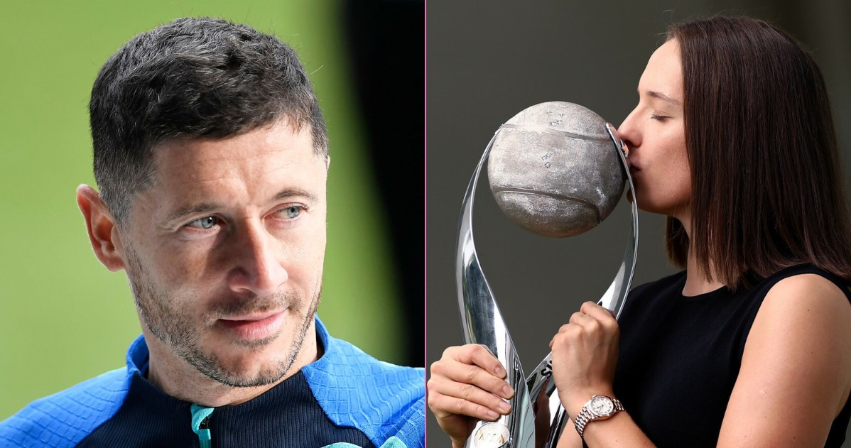 Gala Mistrzów Sportu 2023: Iga Świątek i Robert Lewandowski /PAU BARRENA/AFP/East News / TOM PENNINGTON/Getty AFP/East News /East News