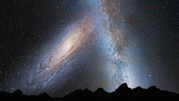 Galaktyka Andromedy i Droga Mleczna - wizja artysty. ESA; Z. Levay and R. van der Marel, STScI; T. Hallas; and A. Mellinger /NASA