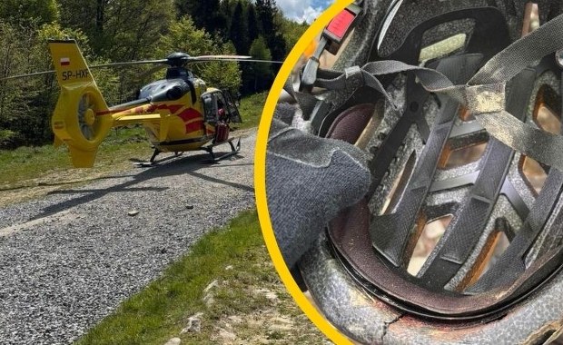 Gałąź wbiła się w ciało rowerzysty. 11 wypadków w Beskidach