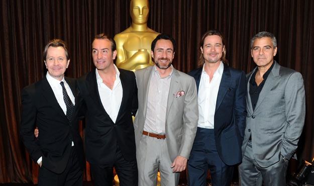 Gary Oldman, Jean Dujardin, Demian Bichir, Brad Pitt i George Clooney, fot. Alberto E. Rodriguez /Getty Images/Flash Press Media