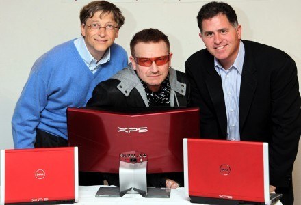Gates, Bono i Dell - supergwiazdy walczą z biedą. /AFP