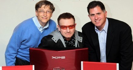 Gates, Bono i Dell - supergwiazdy walczą z biedą. /AFP