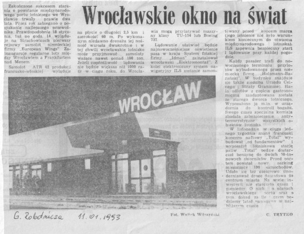 "Gazeta Robotnicza", informacja o pierwszym międzynarodowym locie /Materiały prasowe