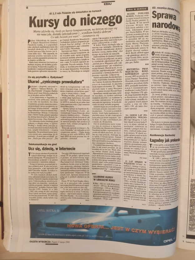 Gazeta Wyborcza, 11.02.2000 /Wojewódzka Biblioteka Publiczna w Krakowie /