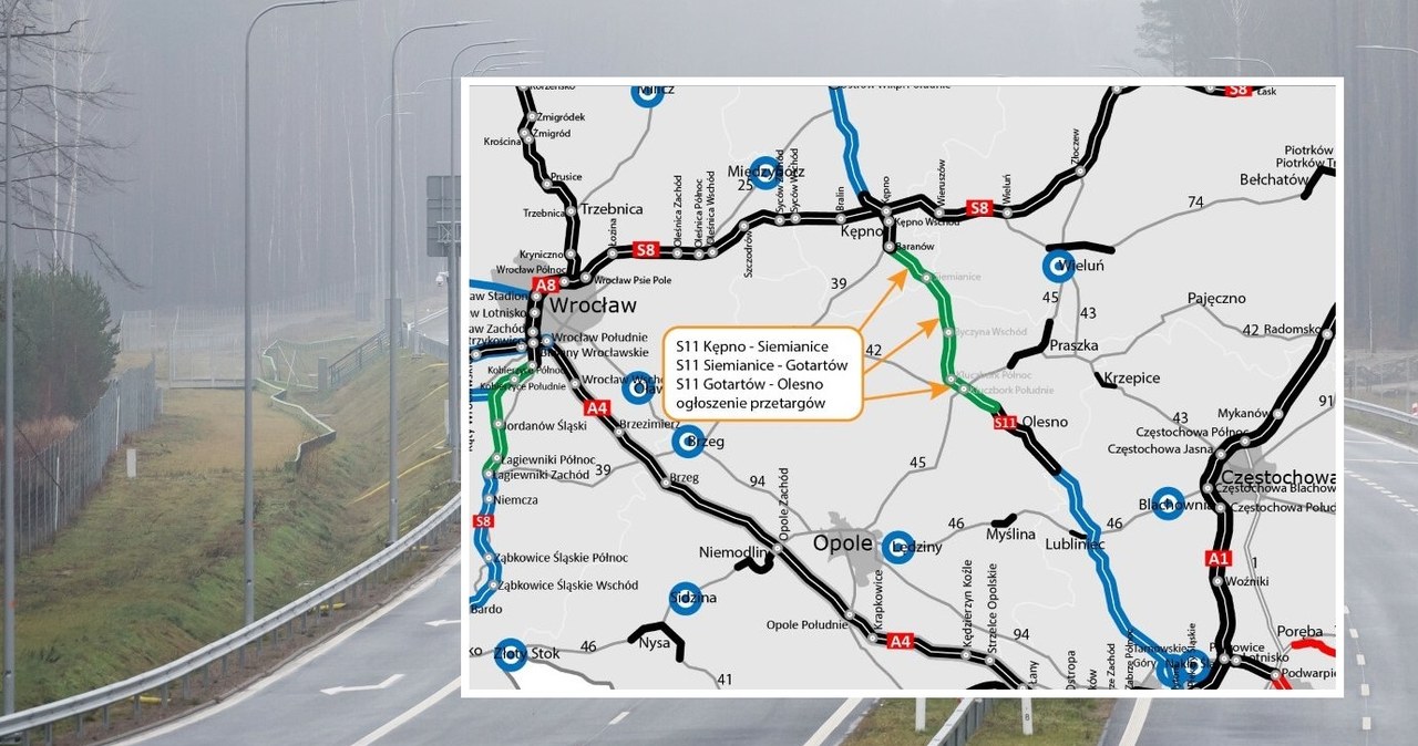 GDDKiA ogłosiła przetarg na 46-kilometrowy fragment trasy S11. /Wojciech Strozyk/REPORTER/ East News/ GDDKiA  /