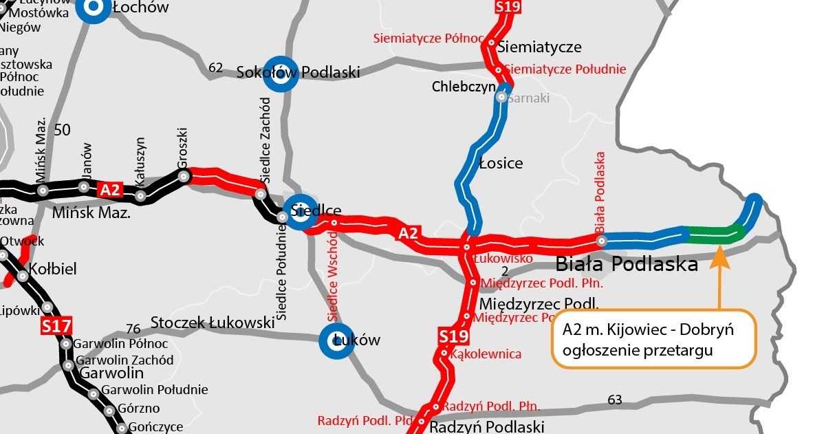 GDDKiA ogłosiła przetarg na kolejny odcinek autostrady A2. /GDDKiA