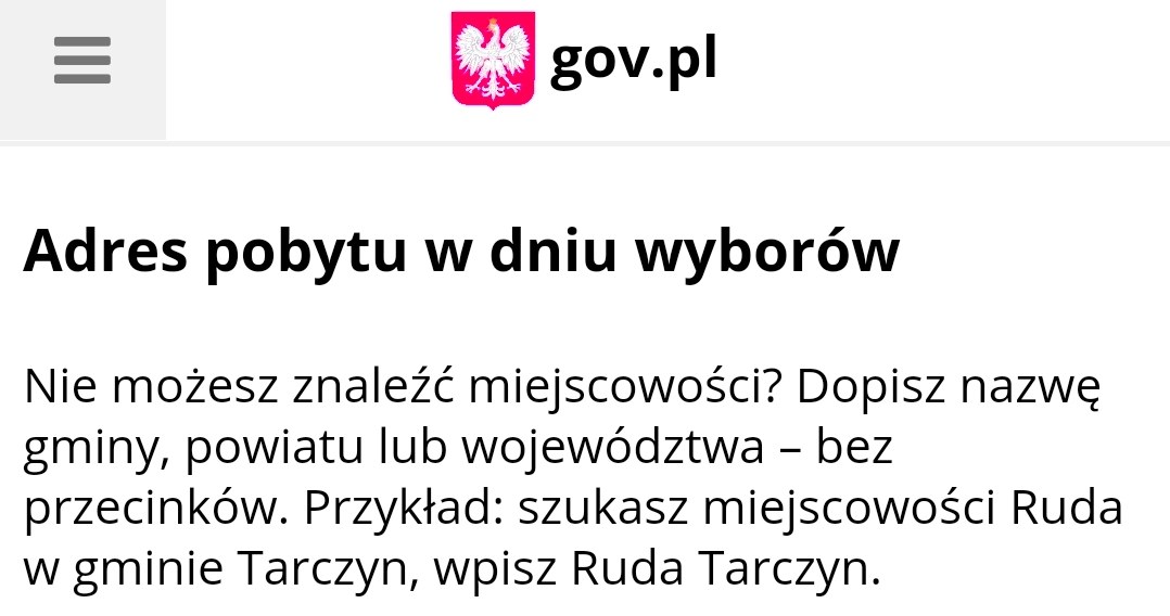 Gdy zaczniesz wpisywać nazwę miejscowości, wyświetli się lista z podpowiedziami, z której należy wybrać odpowiednią gminę. /ePUAP/gov.pl /materiał zewnętrzny