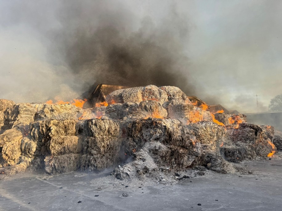 Gdynia. Pożar hali z makulaturą /KW PSP Gdańsk