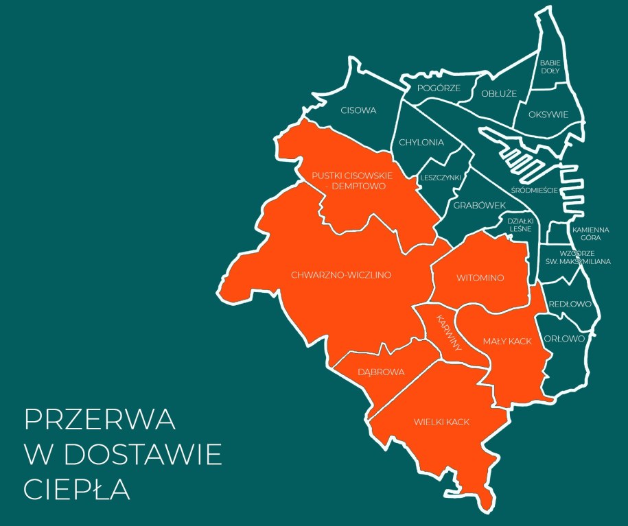 Gdynia: Przerwa w dostawie ciepła do odbiorców z siedmiu gdyńskich dzielnic /Okręgowe Przedsiębiorstwo Energetyki Cieplnej  /Materiały prasowe