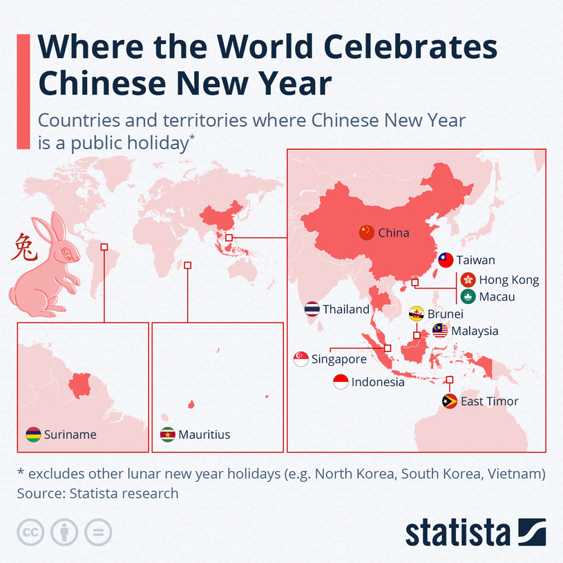 Gdzie świętuje się Chiński Nowy Rok? /statista.com /Facebook